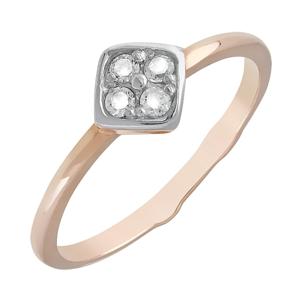 Золотое кольцо с фианитами № 120653