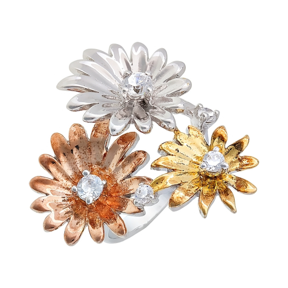 Серебряное кольцо с фианитами № 106296