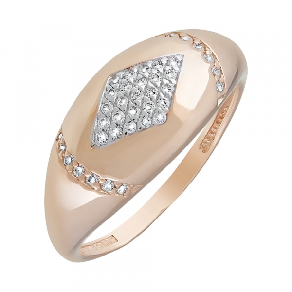 Золотое кольцо с фианитами № 121778