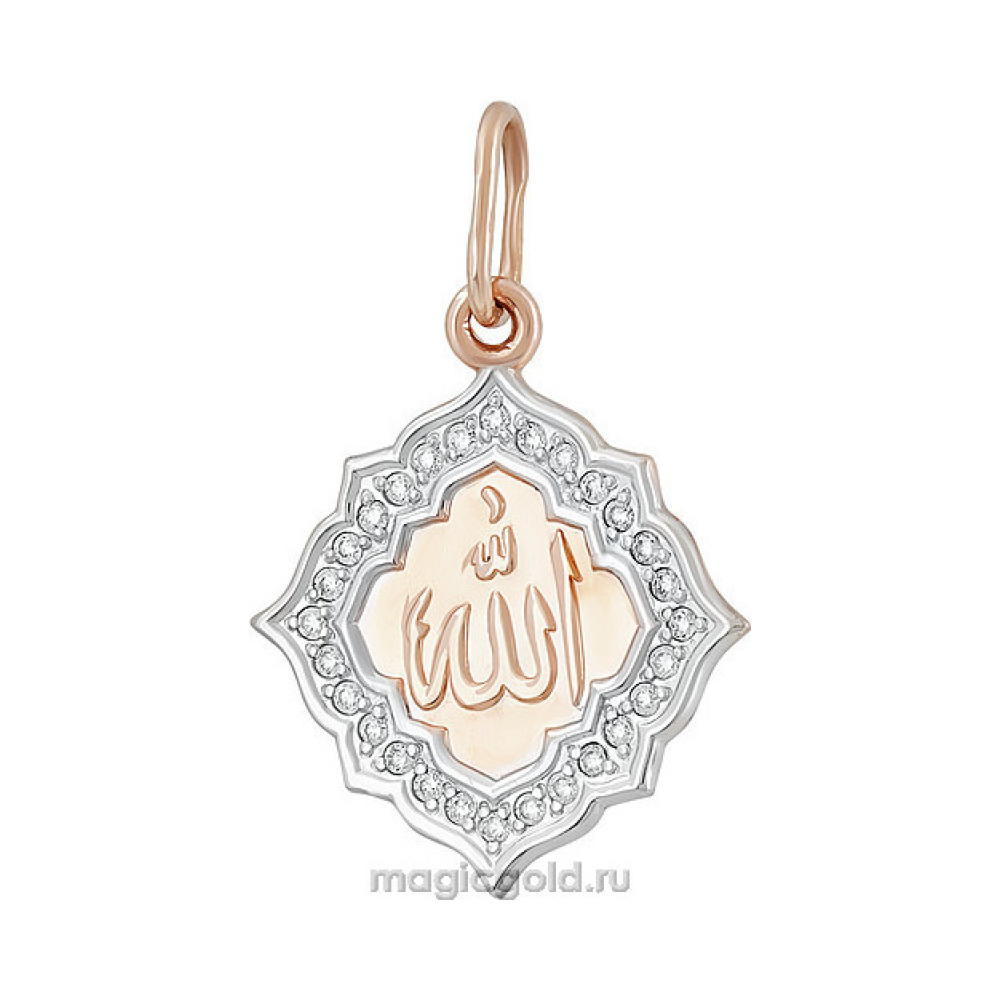 Золотая подвеска с фианитом № 140425