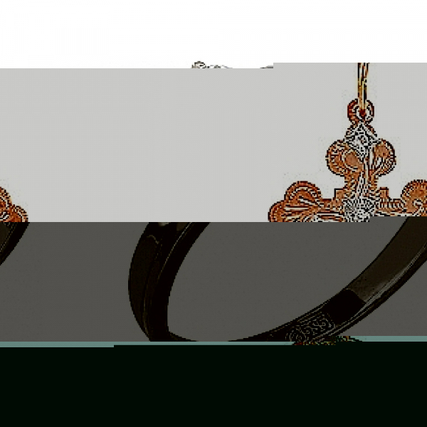 Крест с ручной разгравировкой и фианитом № 77150