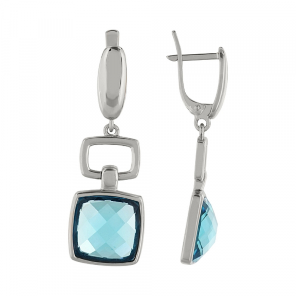 Серебряные серьги с фианитом № 99775