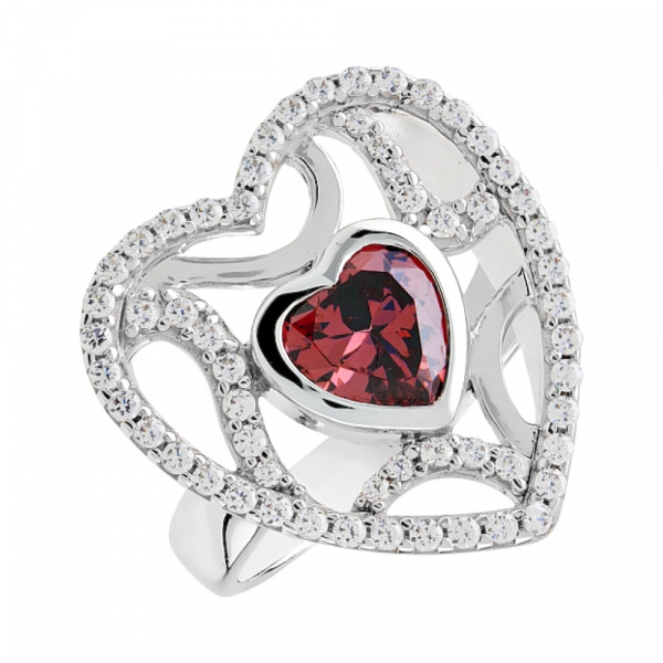 Серебряное кольцо с фианитом № 82783