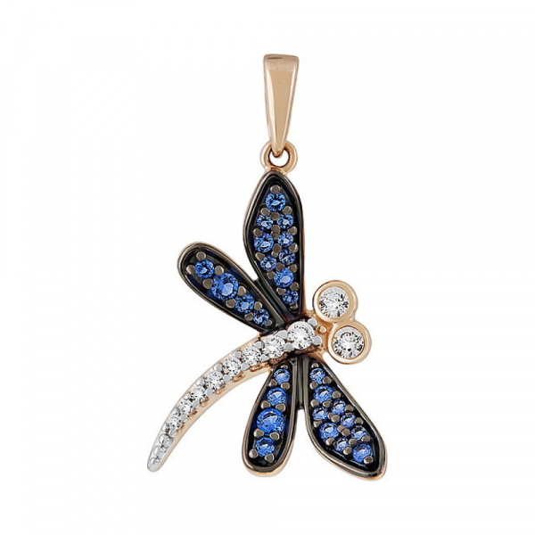 Золотая подвеска с фианитом № 135998