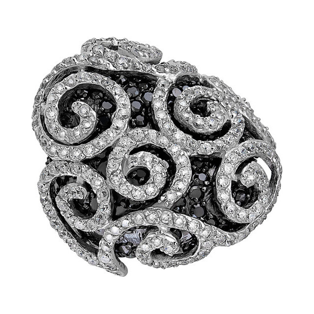 Серебряное кольцо с фианитом № 82570