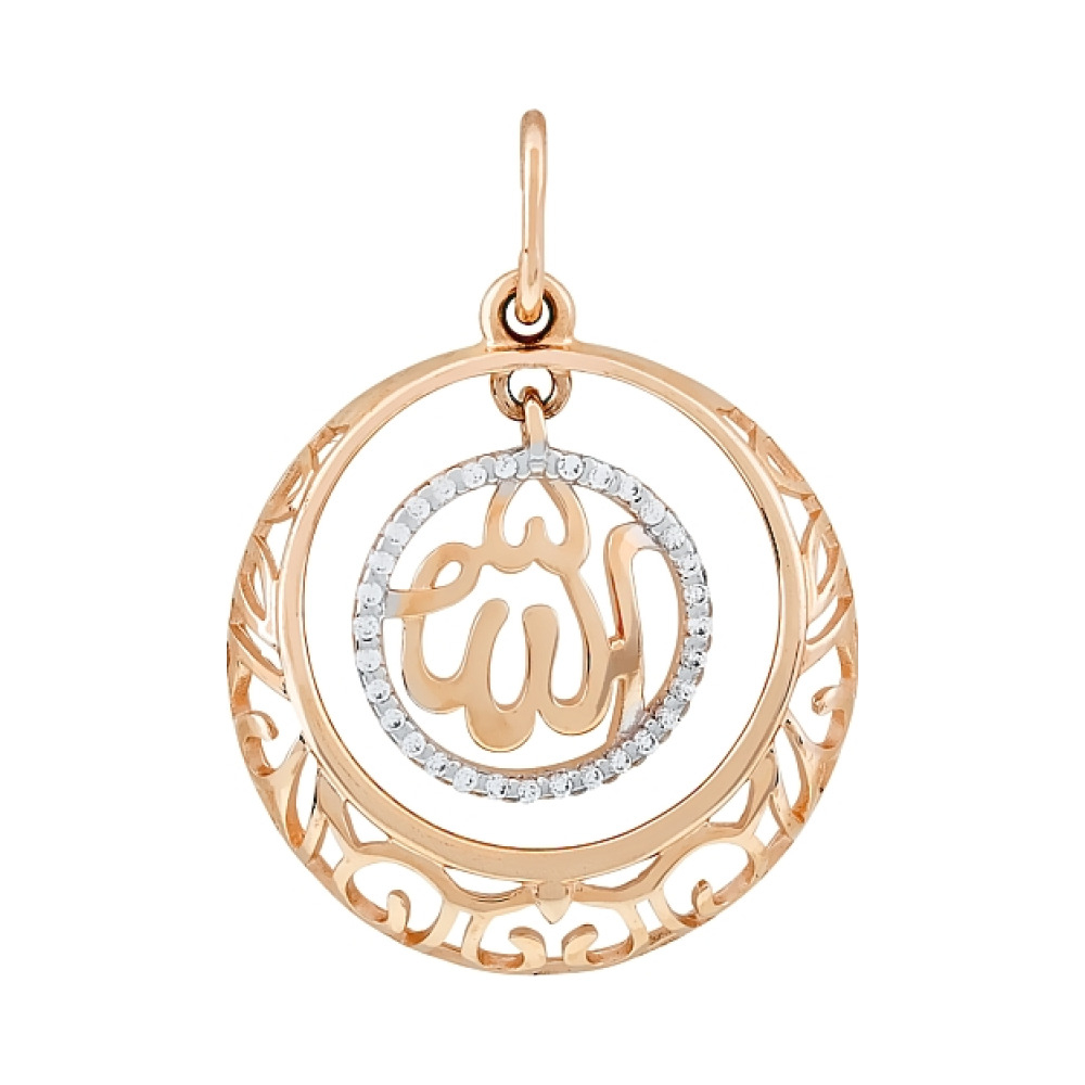 Золотая подвеска с фианитами № 115657