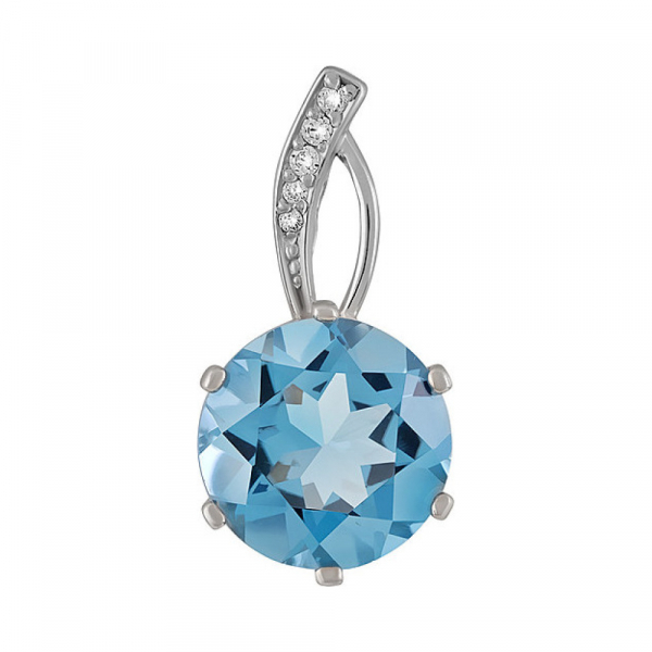 Серебряная подвеска с топазом и фианитом № 134278