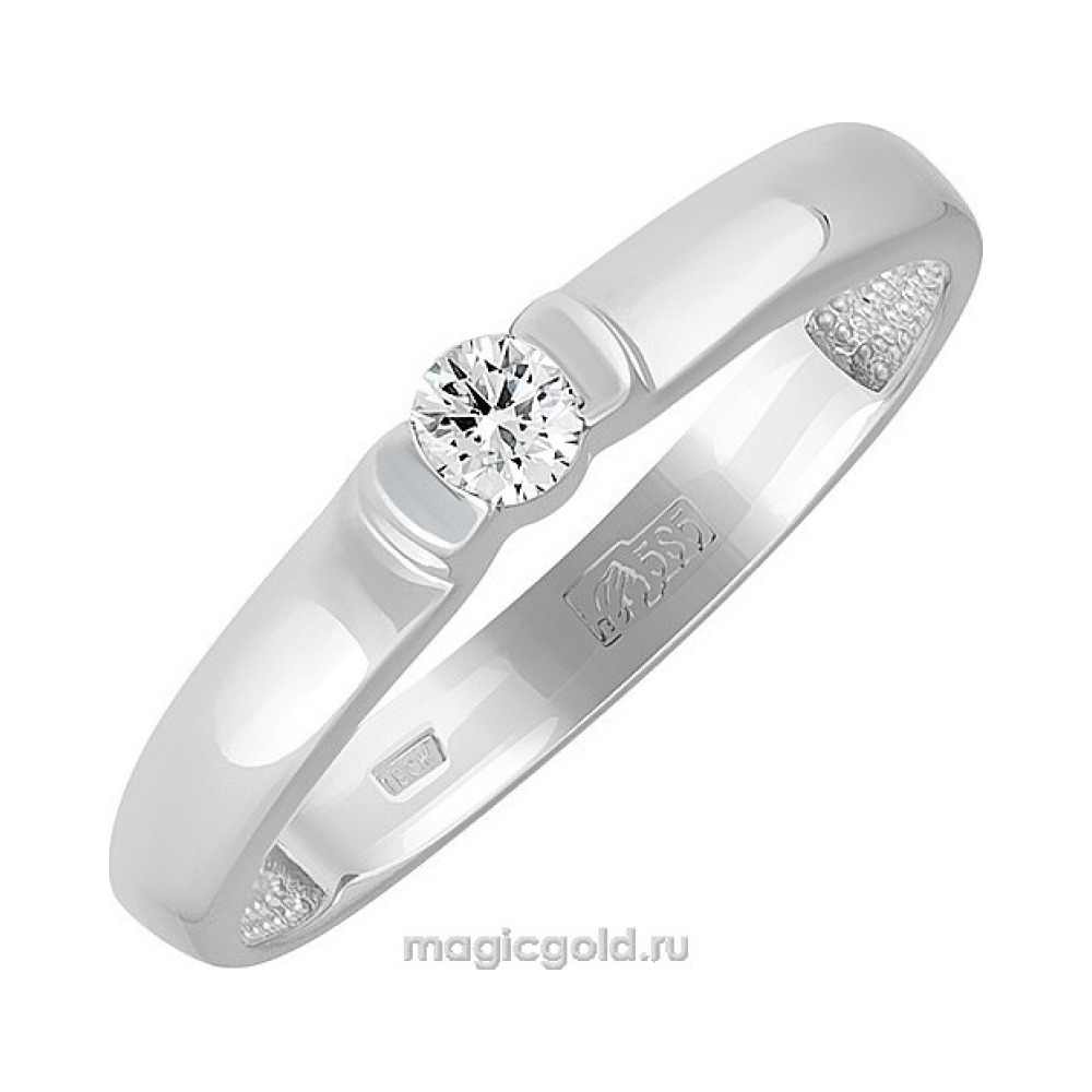 Золотое кольцо с бриллиантом № 139199