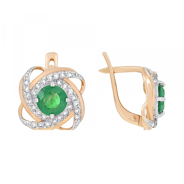 Серебряное кольцо с аметистом и фианитом № 132073