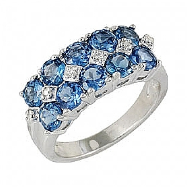 Серебряное кольцо с имитац. шпинели и фианитом № 68550