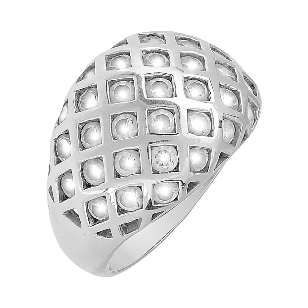 Серебряное кольцо с фианитом № 75046