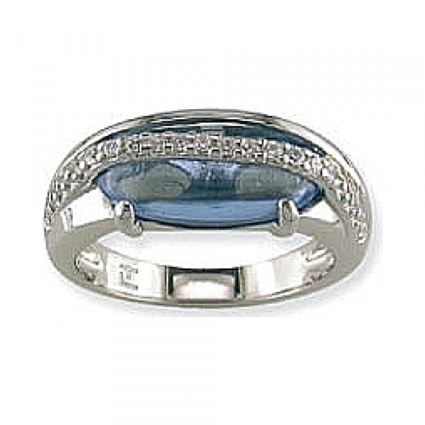  Кольцо с синт. топазом и фианитом TED LAPIDUS № 32641