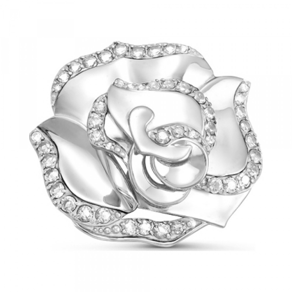 Серебряная брошь с фианитом № 161446