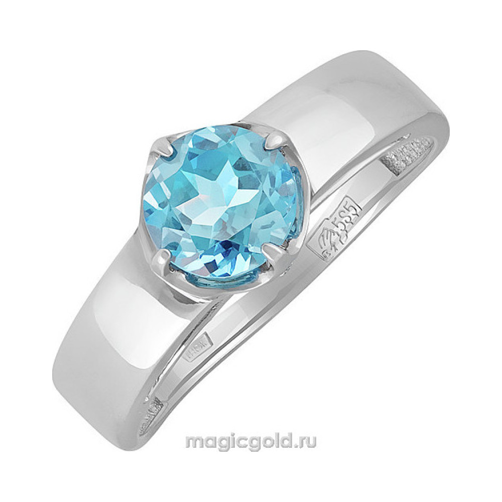 Золотое кольцо с топазом и фианитом № 139180