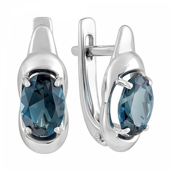 Золотые серьги с топазом № 137874