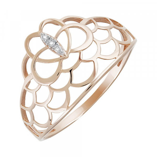 Золотое кольцо с фианитом № 133236