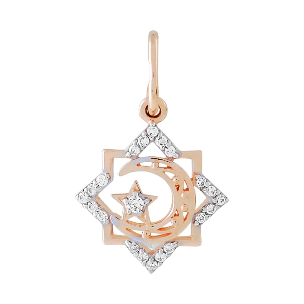 Золотая подвеска с фианитами № 111245