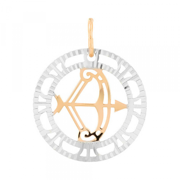 Золотая подвеска без камня с алмазкой № 109039