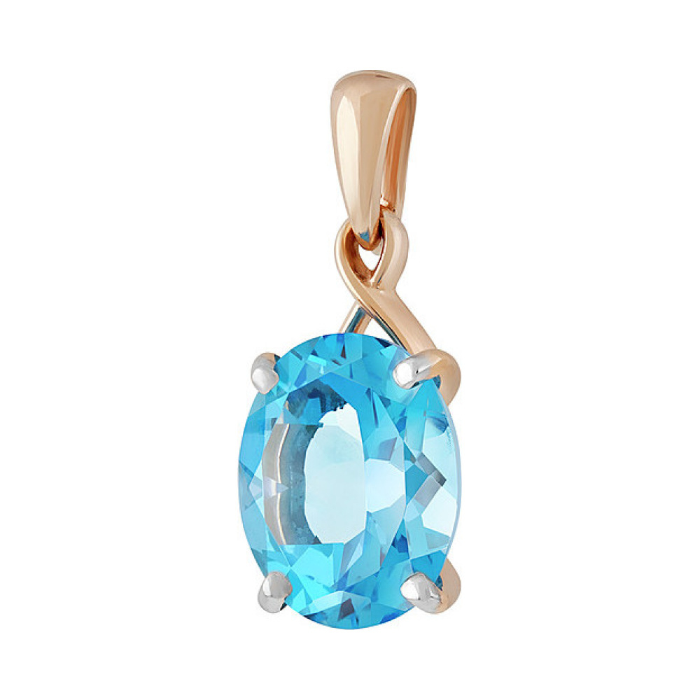 Золотая подвеска с топазом и фианитом № 135103