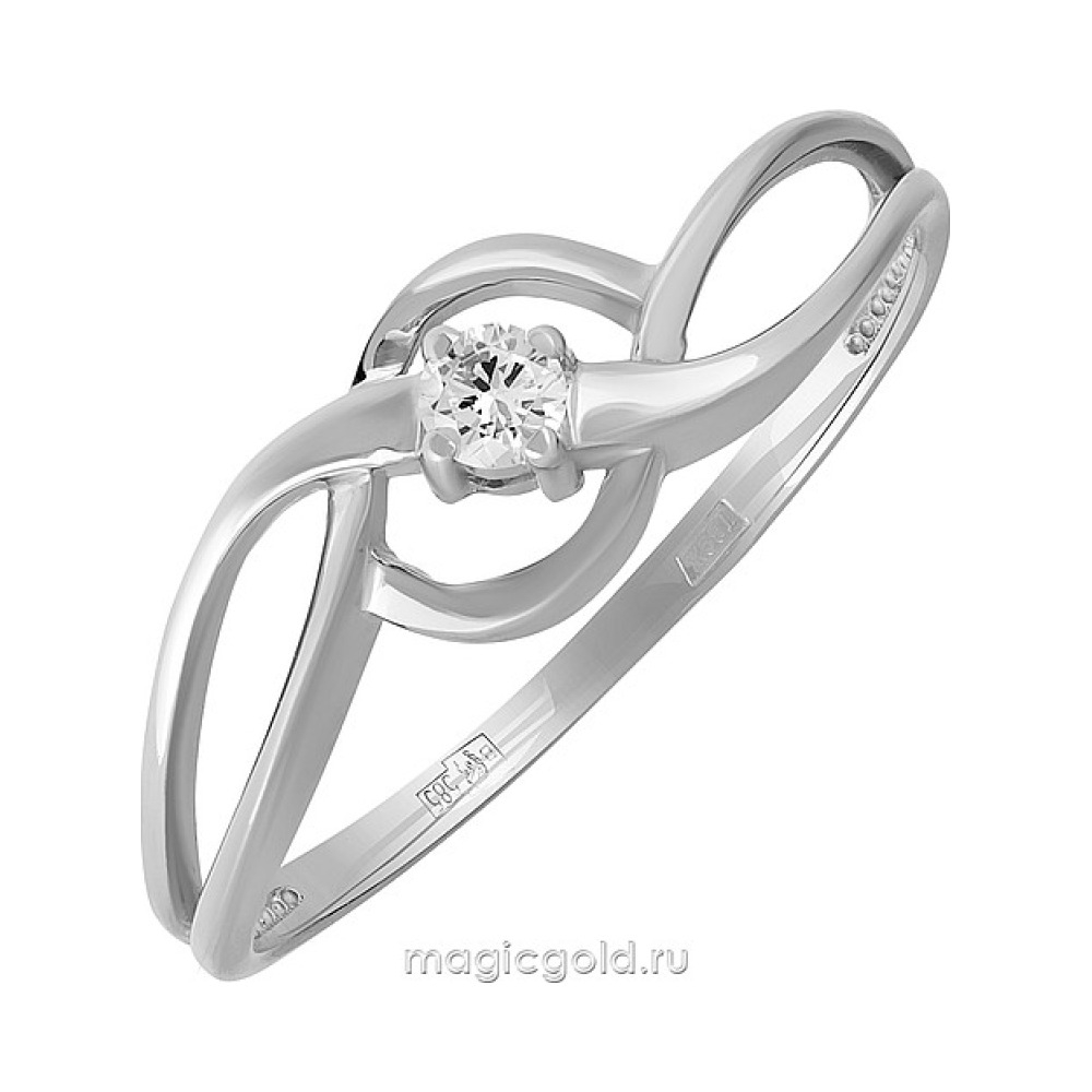 Золотое кольцо с бриллиантом № 141958