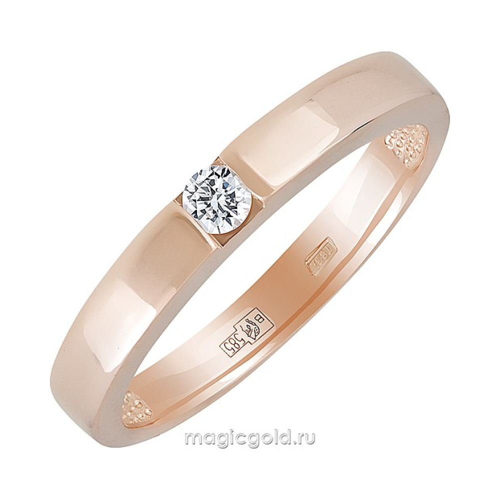 Золотое кольцо с бриллиантом № 155469