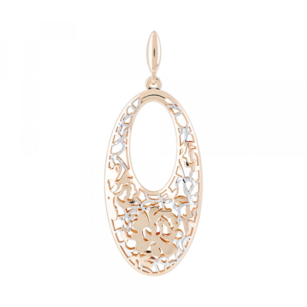 Золотая подвеска без камня с алмазкой № 122489