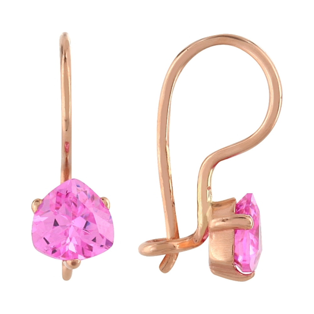 Золотые серьги с фианитами № 103182