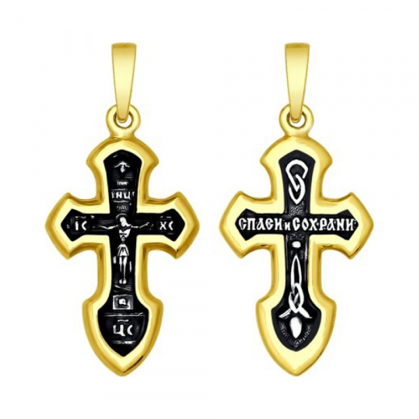 Серебряная подвеска без камня с золотым покрытием № 159815