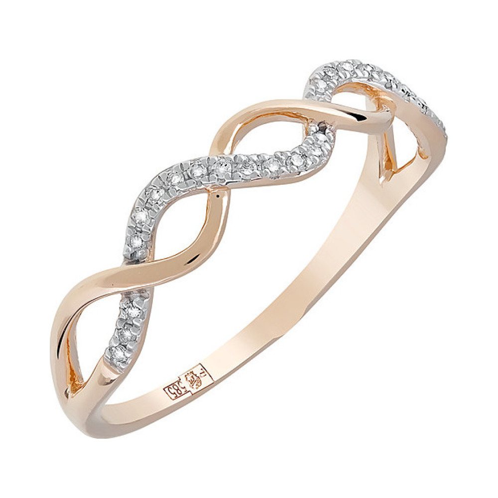 Золотое кольцо с бриллиантом № 120595