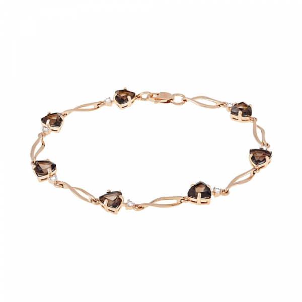 Золотой браслет с раухтопазом и фианитом № 117867