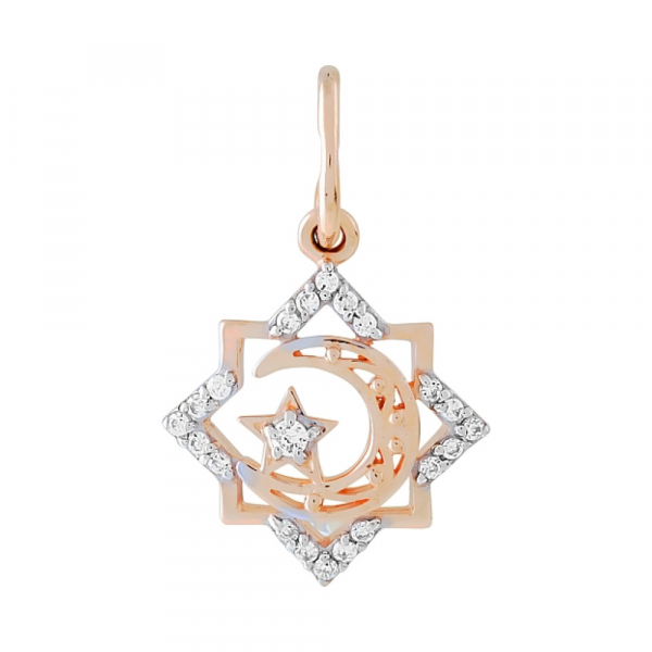 Золотая подвеска с фианитами № 111245