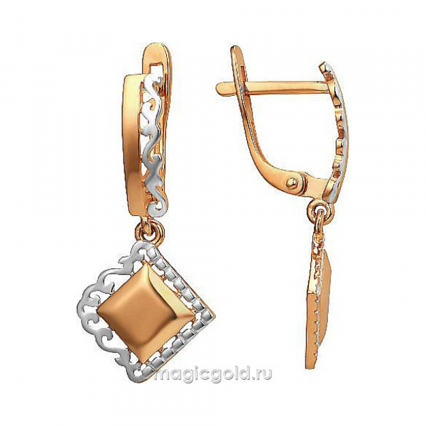 Золотые серьги без камня № 174077