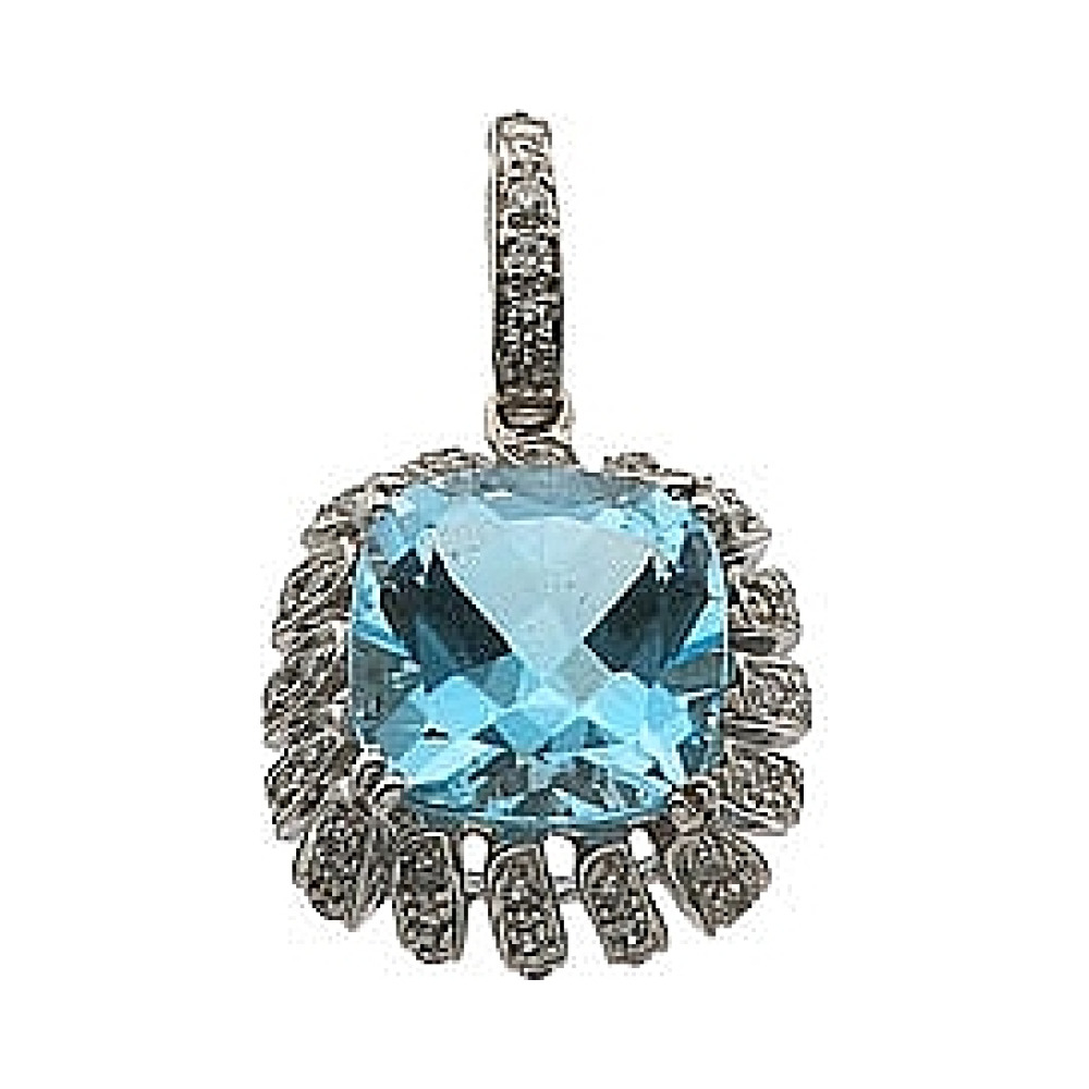 Золотая подвеска с бриллиантом и топазом № 63844