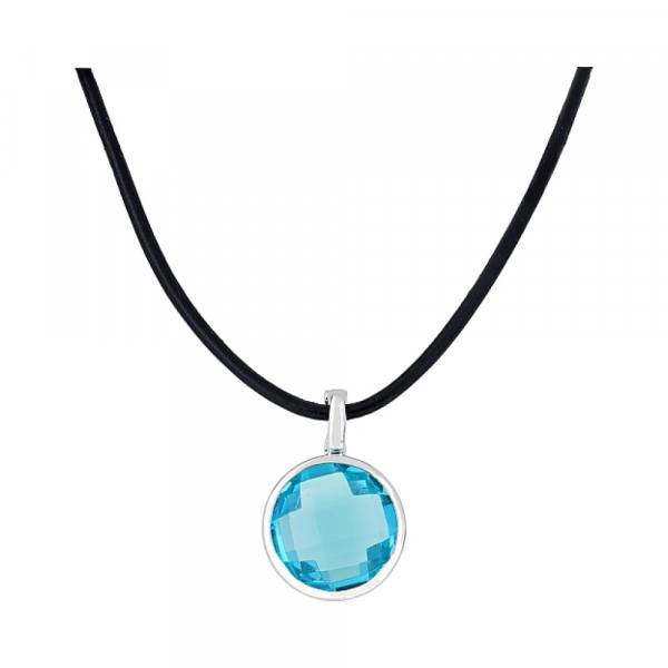 Серебряное колье с фианитом № 108517