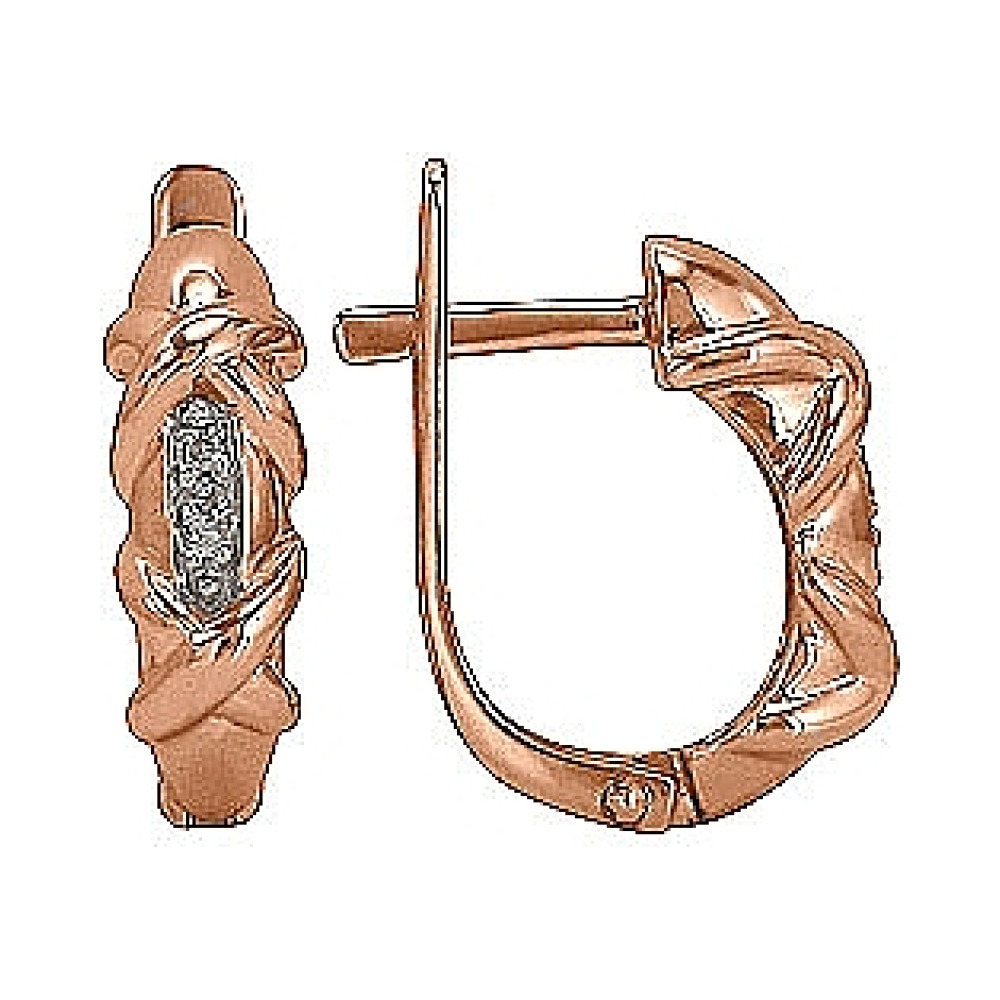 Золотые серьги с бриллиантом № 74548