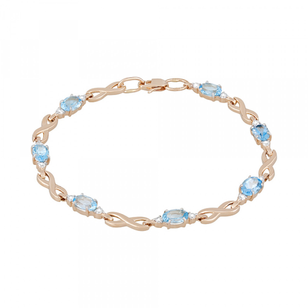 Золотой браслет с топазом и фианитом № 103737