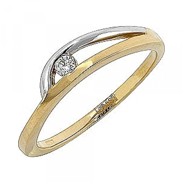 Золотое кольцо с бриллиантом № 98783