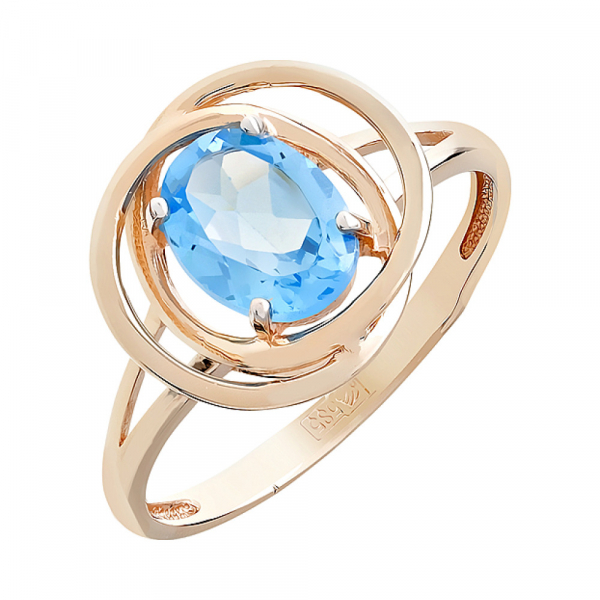 Золотое кольцо с топазом № 111776