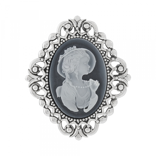 Брошь-подвеска с карбоном № 108429