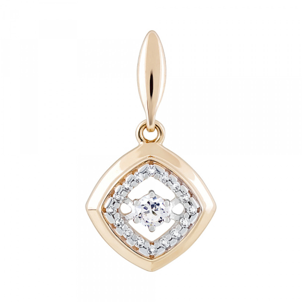 Золотая подвеска с фианитами № 124335