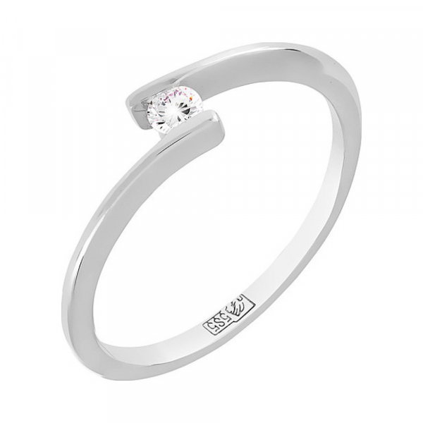 Золотое кольцо с бриллиантом № 95195