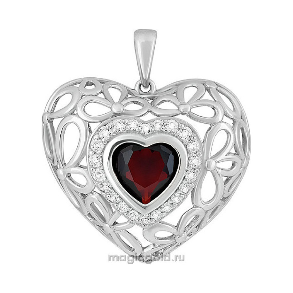 Серебряная подвеска с алпанитом и фианитом № 134775