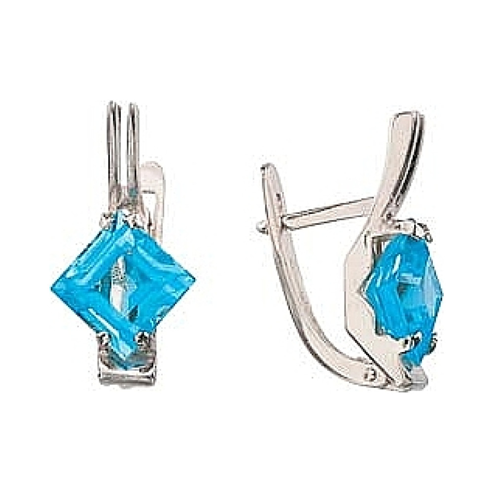 Золотые серьги с топазом № 51047