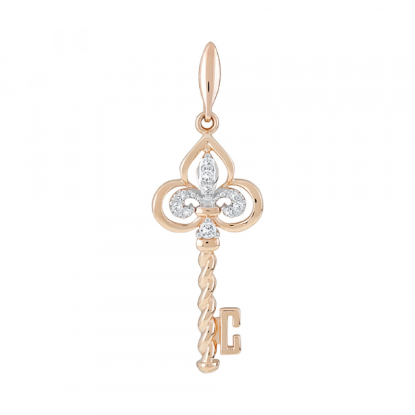 Золотая подвеска с фианитами № 127138