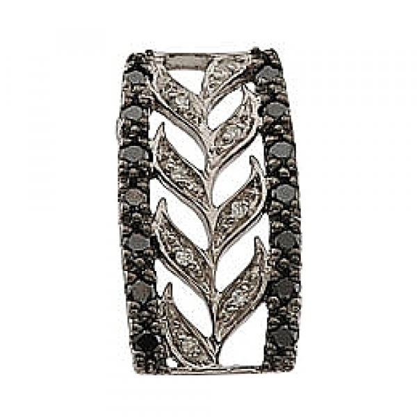 Золотая подвеска с чёрными и белыми бриллиантами № 63064