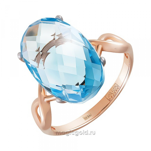Золотое кольцо с топазом № 162133