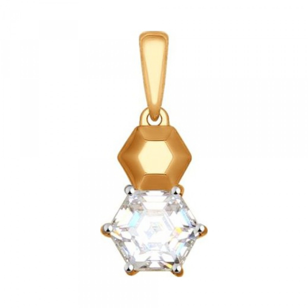 Золотая подвеска с кристаллом swarovski № 161653
