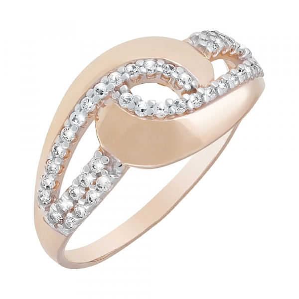 Золотое кольцо с фианитами № 121978