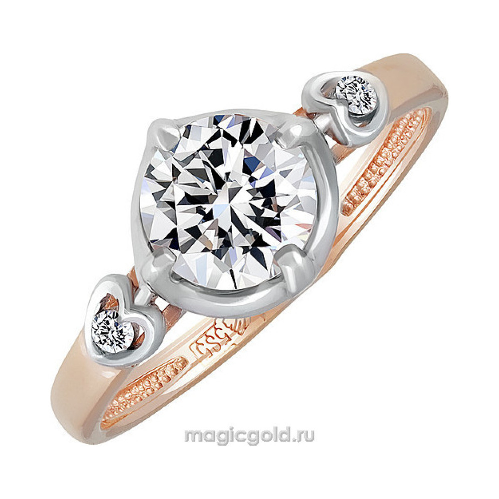 Золотое кольцо с фианитом № 138798
