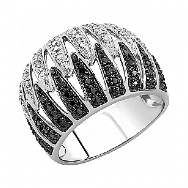 Серебряное кольцо с фианитом № 107317